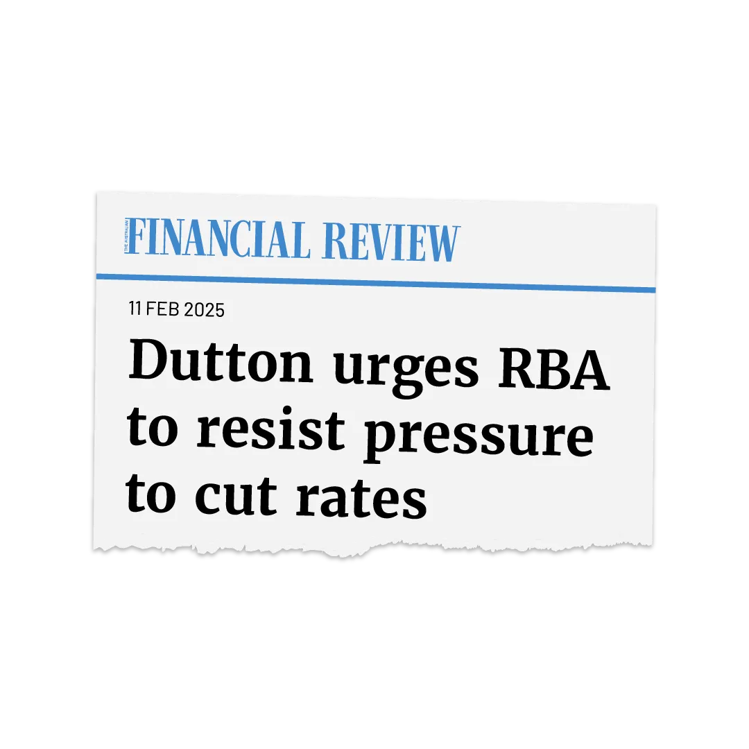 Dutton urges RBA to resist pressure to cut rates